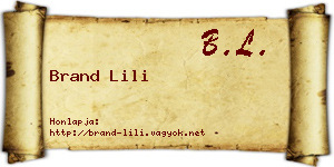 Brand Lili névjegykártya