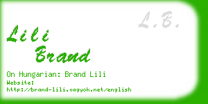 lili brand business card